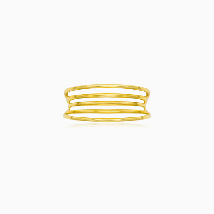 Minimalist Yellow Gold Multi-Band Ring