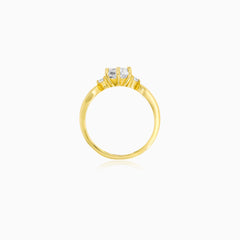 Refined Yellow Gold Zircon Ring