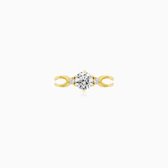 Refined Yellow Gold Zircon Ring