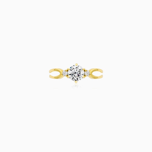 Refined Yellow Gold Zircon Ring