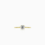 Yellow gold ring with 4-prong setting