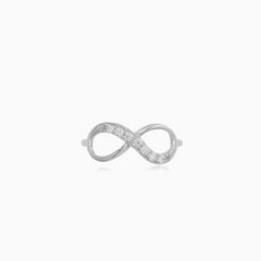 White Gold Infinity Zircon Ring