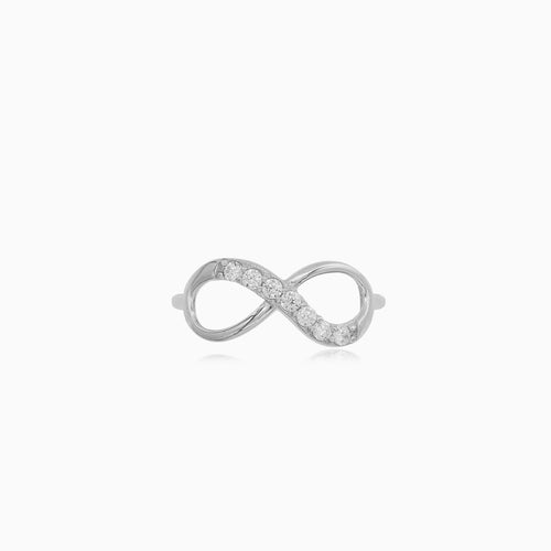 White Gold Infinity Zircon Ring