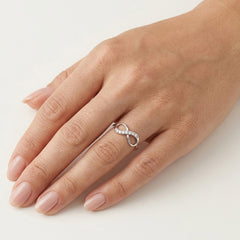 White Gold Infinity Zircon Ring