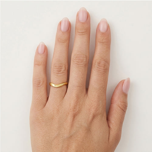Yellow Gold Wave Band Ring