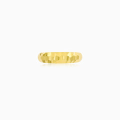 Faceted Yellow Gold Classic Ring