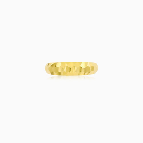Faceted Yellow Gold Classic Ring