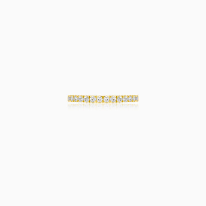 Yellow Gold Pavé Zirconia Band Ring