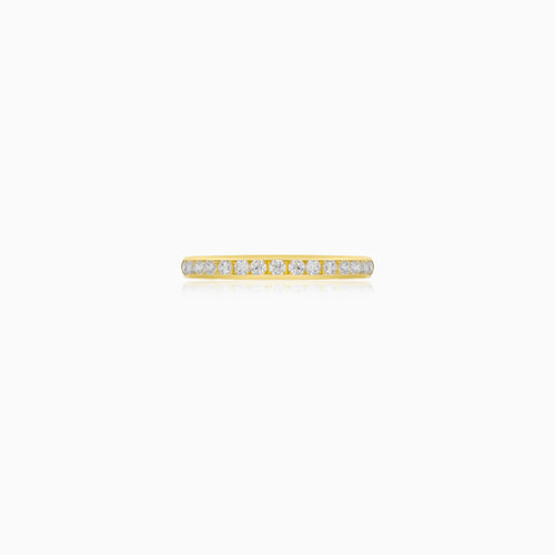 Yellow Gold Pavé Zirconia Band Ring