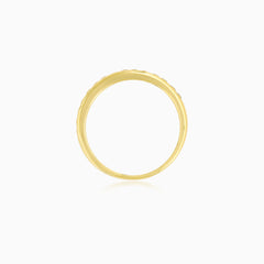 Yellow Gold Pavé Zirconia Band Ring