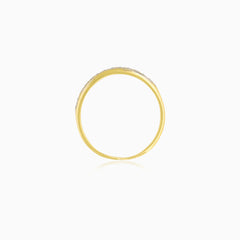 Yellow Gold Pavé Zirconia Band Ring