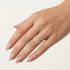 Yellow Gold Pavé Zirconia Band Ring
