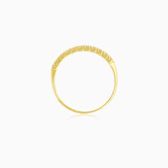 Yellow Gold Zircon Band Ring