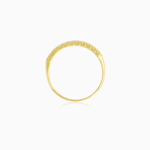Yellow Gold Zircon Band Ring