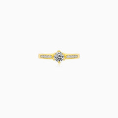 Refined Yellow Gold Zircon Ring