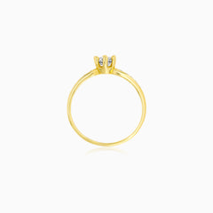Refined Yellow Gold Zircon Ring