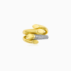 Modern Sculptural Zircon Statement Ring