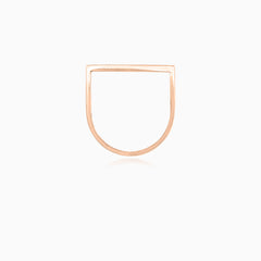 Minimal rose gold women band ring