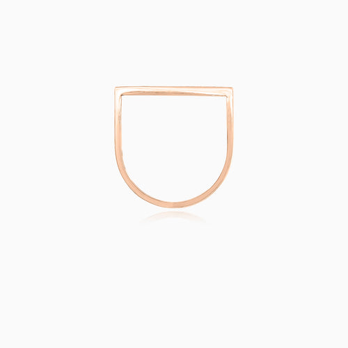 Minimal rose gold women band ring