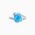 Unique blue opal ring for women