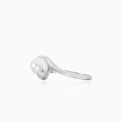Unique pearl and cubic zirconia women ring