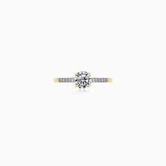 Yellow Gold Solitaire Zircon Ring