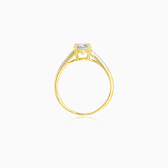 Yellow Gold Solitaire Zircon Ring