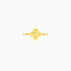 Yellow Gold Clover Motif Ring