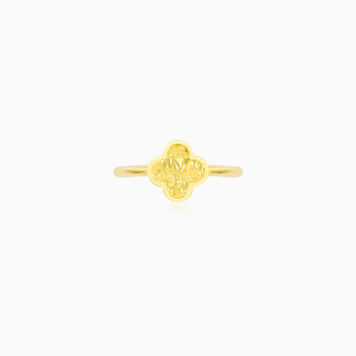 Yellow Gold Clover Motif Ring