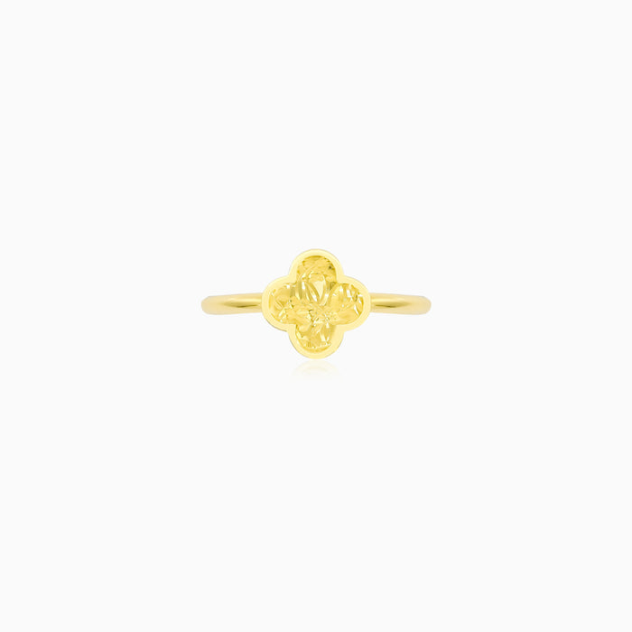 Yellow Gold Clover Motif Ring