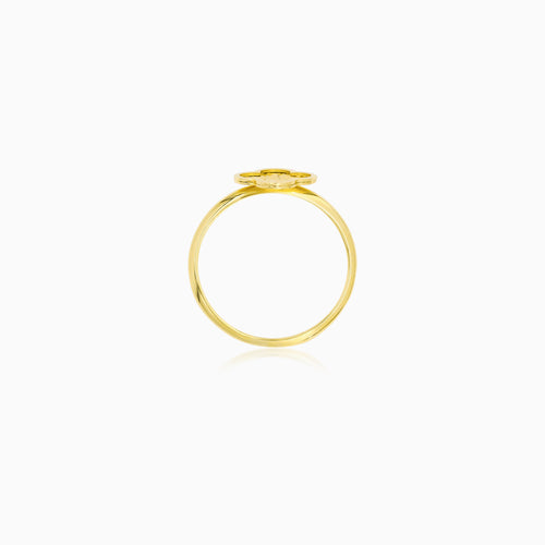 Yellow Gold Clover Motif Ring