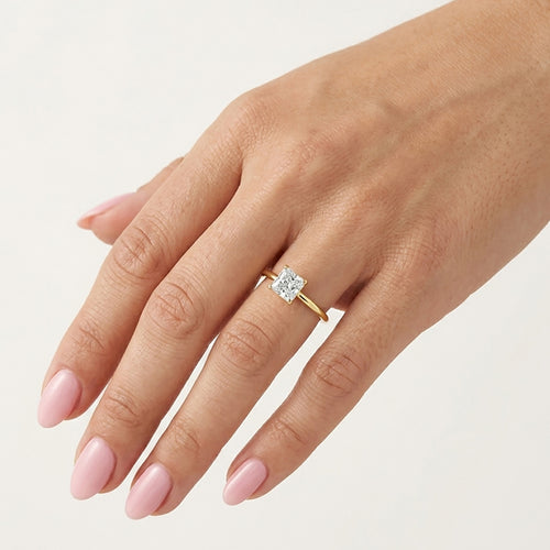 Princess Cut Zircon Solitaire Ring in Gold