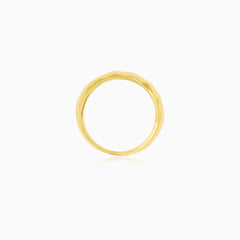 Faceted Yellow Gold Band Ring