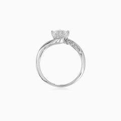 14kt White Gold Twisted Cubic Zirconia Engagement Ring
