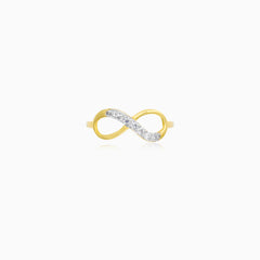 Infinity Yellow Gold Zirconia Ring