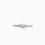 White Gold Round Zircon Engagement Ring