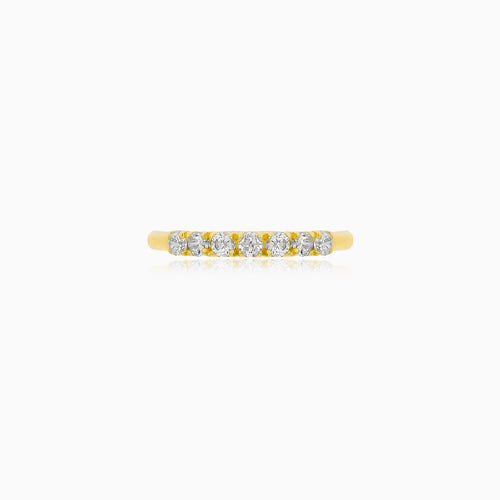 Delicate Zirconia Gold Band Ring