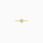 Delicate Floral Zirconia Gold Ring