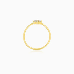 Delicate Floral Zirconia Gold Ring