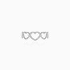 White Gold Open Heart Band Ring