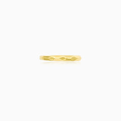 Refined Faceted Yellow Gold Ring