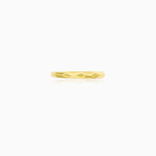 Refined Faceted Yellow Gold Ring