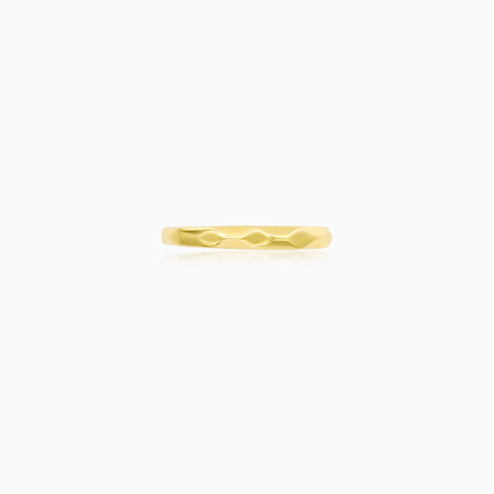 Refined Faceted Yellow Gold Ring