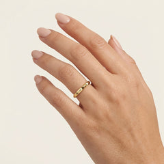Refined Faceted Yellow Gold Ring