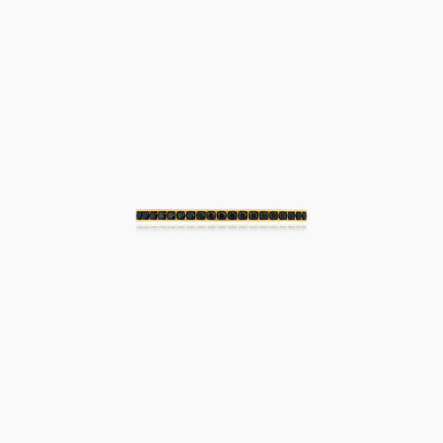 Yellow Gold Black Onyx Pavé Band