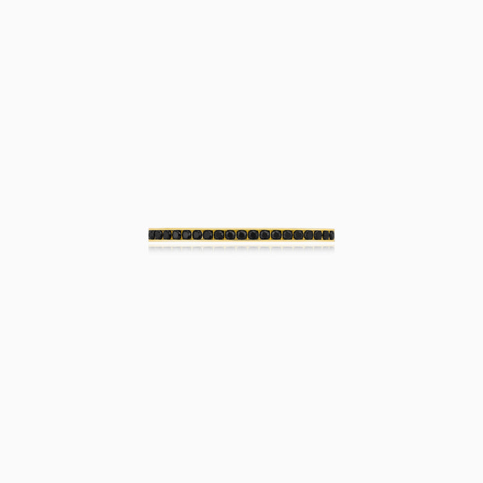 Yellow Gold Black Onyx Pavé Band