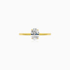 Yellow Gold Oval Cubic Zirconia Ring