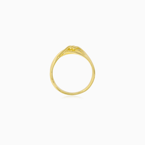 Yellow Gold Intertwined Knot Ring