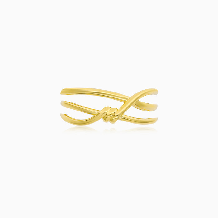 Yellow Gold Intertwined Knot Ring