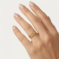 Yellow Gold Intertwined Knot Ring